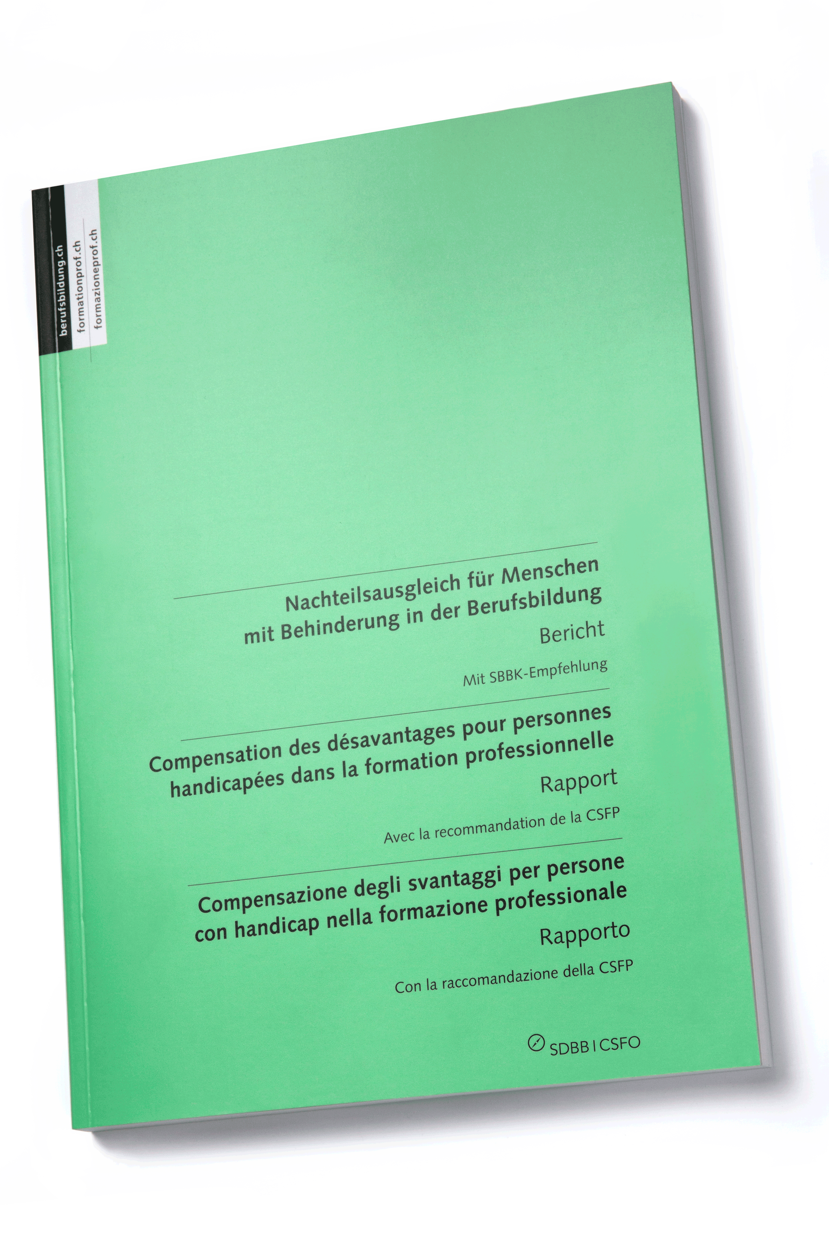 Cover dr rapport "Compensation des désavantages pour personnes handicapées dans la formation professionnelle"